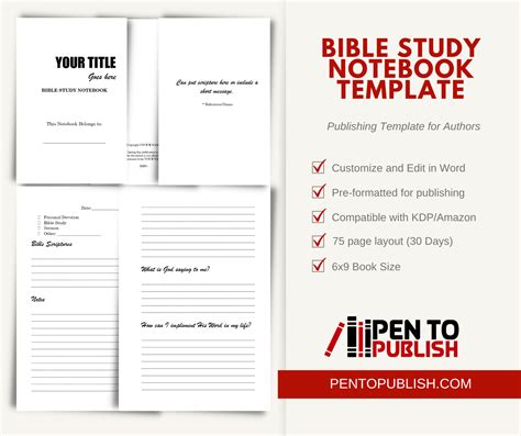Bible Study Notebook Template Word