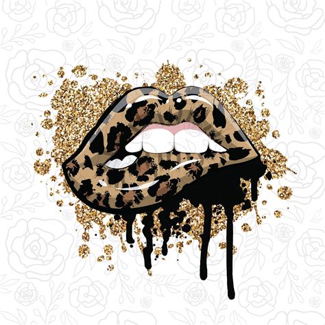 Leopard Lips Sublimation Dripping Lips Png Leopard Dripping Etsy