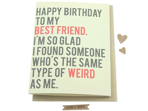 And a birthday wish with a dash of humor, fun, and sarcasm gets. Funny Best Friend Birthday Card Friend's by GrimmAndProper ...