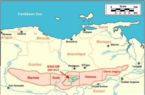 Location Map Of Northern Venezuela Showing The Orinoco Oil Belt In