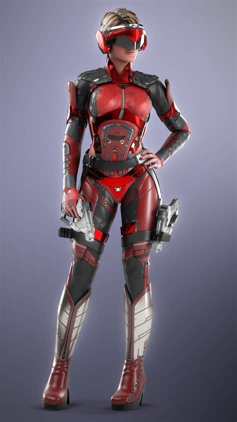 artstation scifi suit ckv 01 rodrigo bernardes cyberpunk mädchen weibliche rüstung