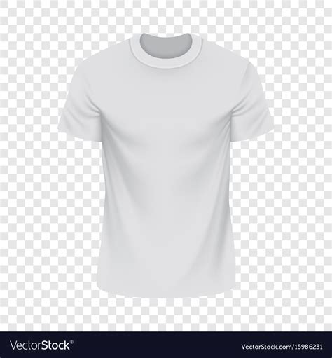 White Tshirt Mockup Realistic Style Royalty Free Vector