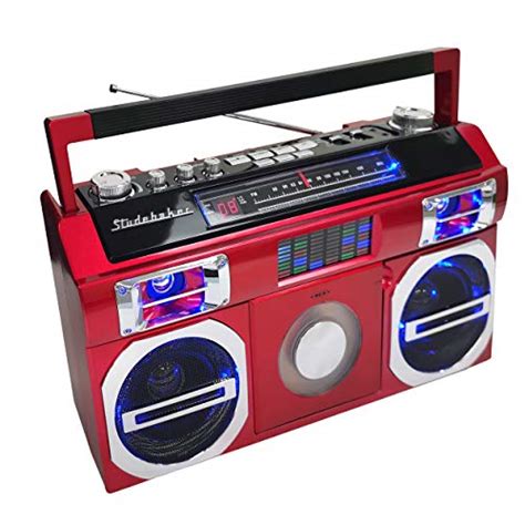Studebaker Sb2145r 80s Retro Street Bluetooth Boombox With Fm Radio