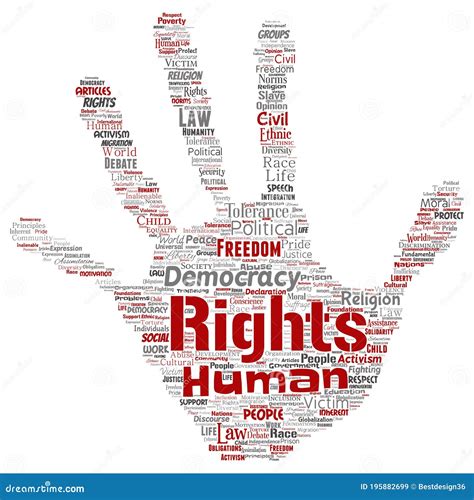 Vector Conceptual Human Rights Political Freedom Democracy Hand Print