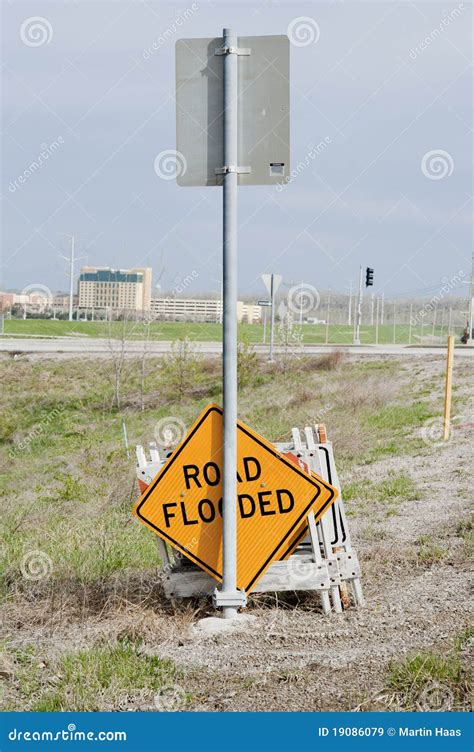 Road Flooded Sign Stock Image Image Of Signs Flood 19086079