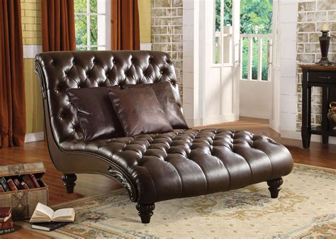 Acme Furniture Anondale 15035 Traditional Tufted Chaise Lounge W3