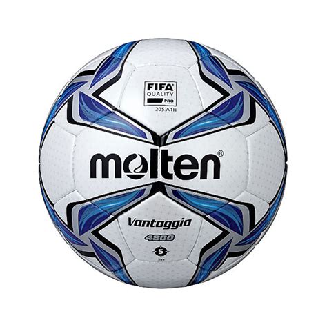 MOLTEN ฟุตบอล หนังเย็บ F5V4800 เบอร์ 5 สีขาว/น้ำเงิน/ดำ | THAISPORTS