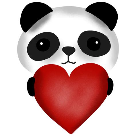 Valentine Panda Holding Love Heart 10329848 Png
