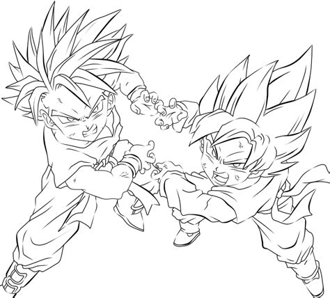 Coloring pages nice gohan coloring pages dragon ball z trunks. Termine Lineart, Trunks & Goten. - Taringa!