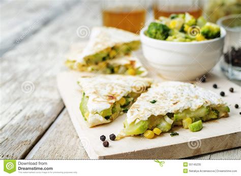 Broccoli Corn Zucchini Quesadilla Stock Image Image Of Bake Health