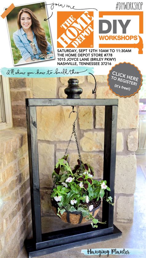 Cut 4 legs at 65 degrees with length of 32 inches. Home Depot DIY Workshop: Hanging Planter
