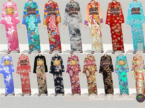 Japanese Kimono At Studio K Creation Sims 4 Updates