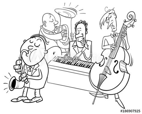 These musicians look like they form the typical jazz. Jazz Band Coloring Pages