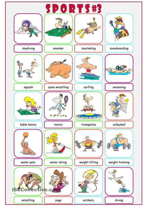 Can they arrange these 8 olympic sports into alphabetical order? Sports Picture Dictionary#3 | English lessons for kids ...