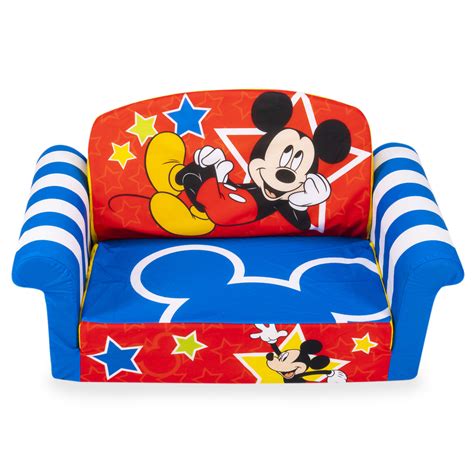 As a sofa, it stands 10 high, 28.5 wide, and 16 deep. Marshmallow Furniture, Children's 2-in-1 Flip Open Foam ...