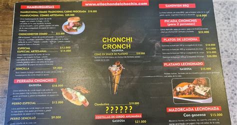 Carta del restaurante Lechoneria El Lechon Del Chonchis Bogotá