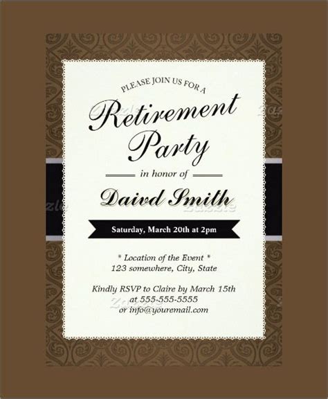 retirement party invitation templates  word
