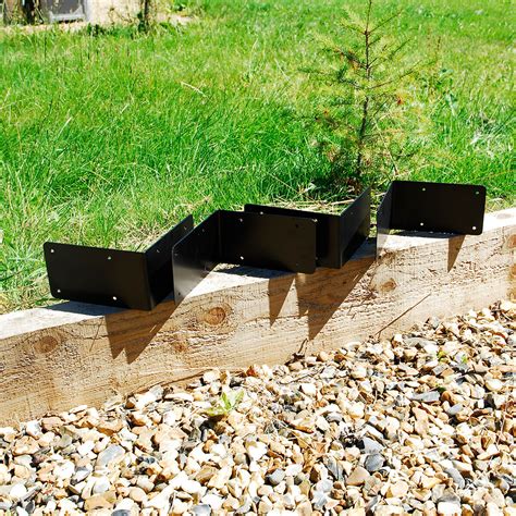 After cutting the last short vertical support, use the remainder of that board to cut a vertical i also use slotted or perforated angle iron (cut to 16) in each corner of the planter base. 4 X JUMBO CORNER Timber Railway Sleeper Brackets Planter Raised Bed -Black | eBay