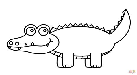 Cute Cartoon Alligator Coloring Page Free Printable Coloring Pages