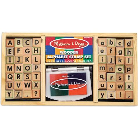 Melissa And Doug Wooden Magnet Set Alphabet Colorful Impressions