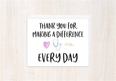 Thank You For Making A Difference Every Day Thank You Card Etsy