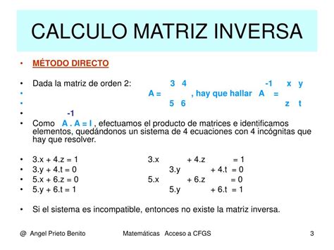PPT - MATRIZ INVERSA PowerPoint Presentation, free download - ID:7011323