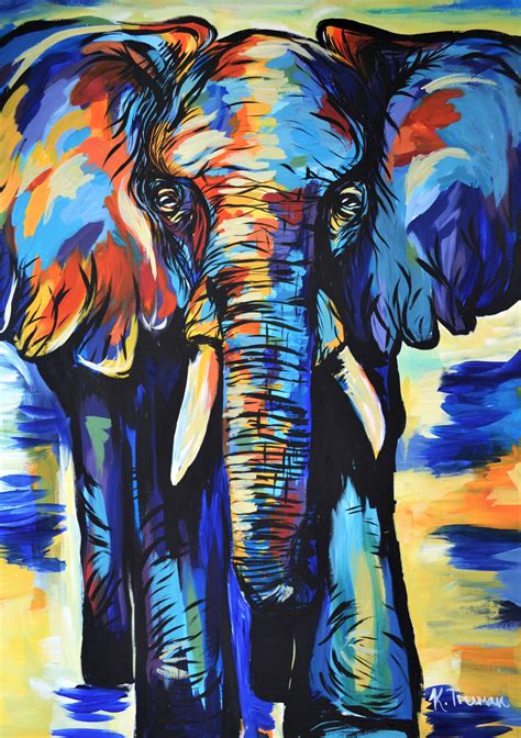 Acrylic Elephant Painting