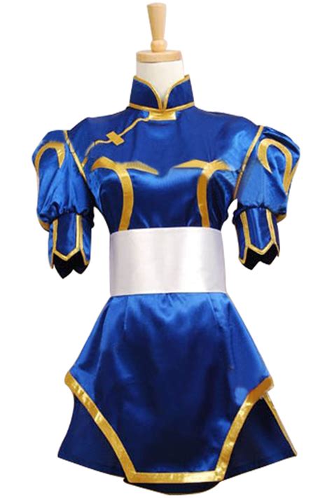 Street Fighter Chun Li Cosplay Costume Chunli Blue Dress Cosplay