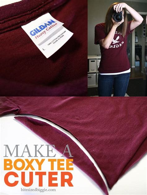 Refashion A Big Boxy Tee Into A Cuter Fitted T Shirt Shirt Makeover