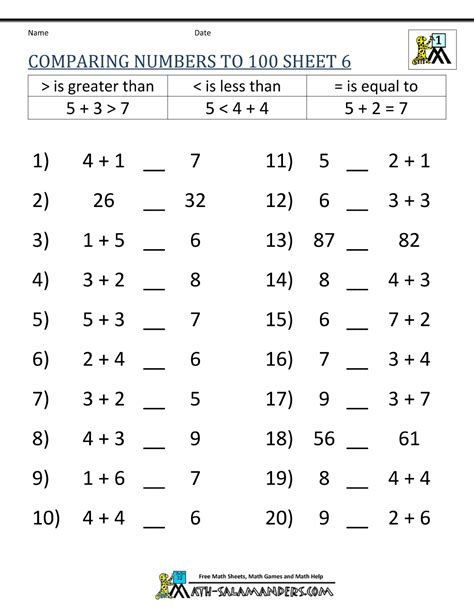 Get all 181 first grade math worksheets instantly. 1st Grade Math | first grade math worksheets comparing to ...