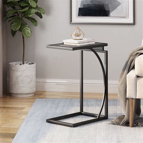Noble House Celebrity Modern Industrial Iron C Shaped End Table With