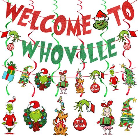 Buy Welcome To Whoville Banner Red Green Whoville Christmas Decorations