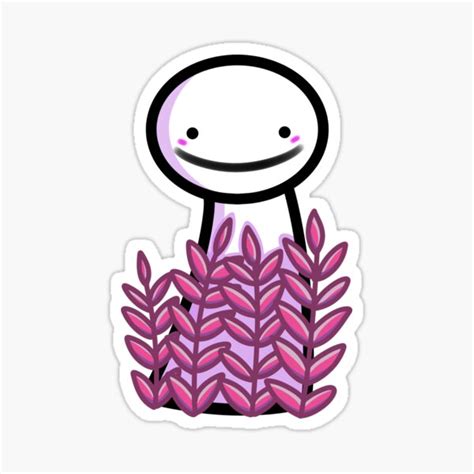Dream Blob Hiding Behind The Pink Leaves Sticker For Sale By