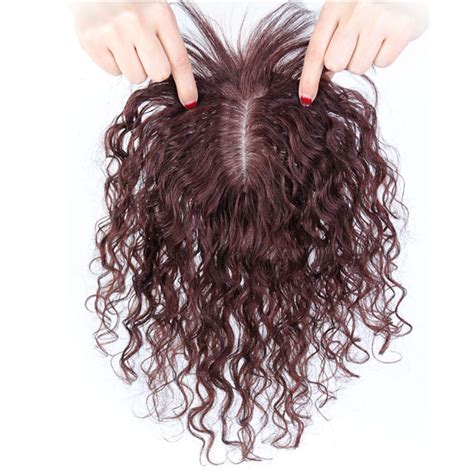 100 Human Hair Toppers With Bangs For Women Curly Clip On Hair Topper