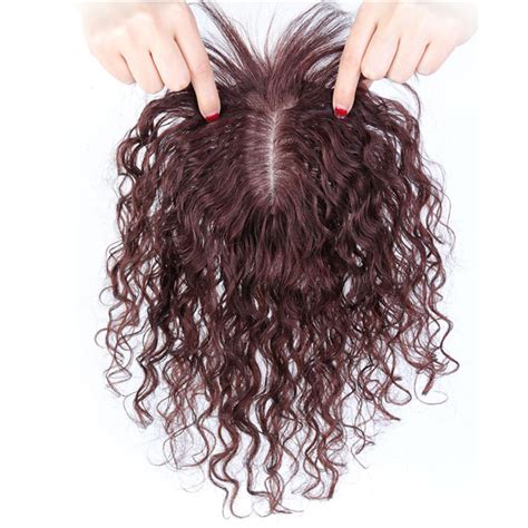 Cancer alopecia theater cosplay drag. 100% Human Hair Toppers with Bangs for Women Curly Clip On ...