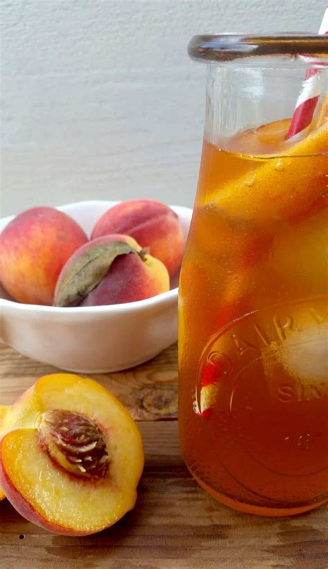 A starbucks iced peach green tea lemonade does not contain egg, fish, gluten, milk, peanuts, shellfish, soy, tree nuts or wheat.* * please keep in mind that most fast food restaurants cannot guarantee that any product is free of allergens as they use shared equipment for prepping foods. Sweetened Peach Iced Tea - Lord Byron's Kitchen