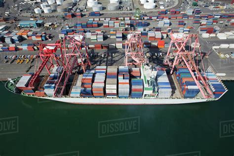 Cargo Containers On Commercial Dock Stock Photo Dissolve