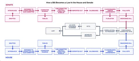 Flow Chart Of Legislation In The Us House Of Representatives Blue