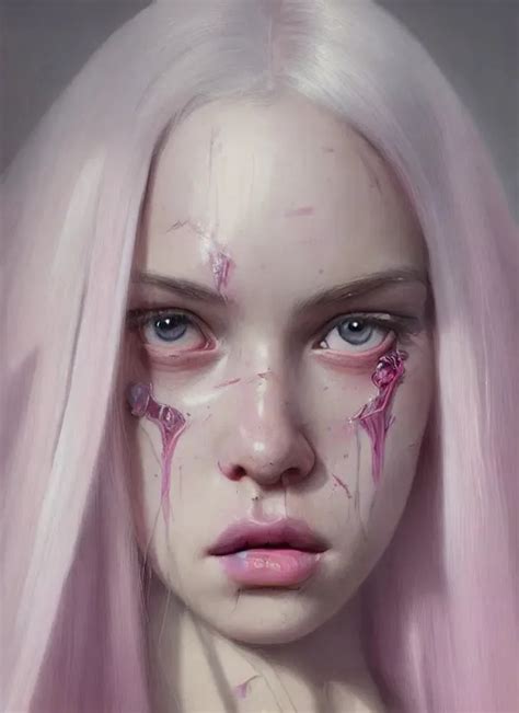 Portrait Of Girl With White Hair And With Cute F Openart