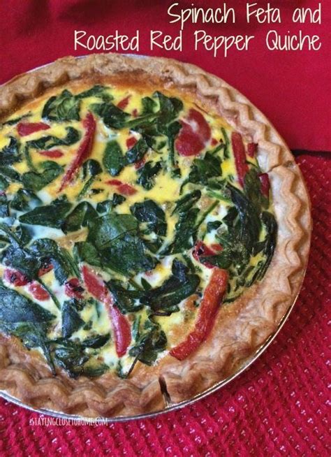 Roasted Red Pepper Feta And Spinach Quiche Vegetarian Meal Recipe In