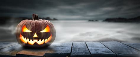 One Spooky Halloween Pumpkin Jack O Lantern With An Evil