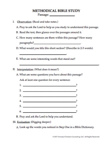 Biblical Marriage Counseling Worksheets