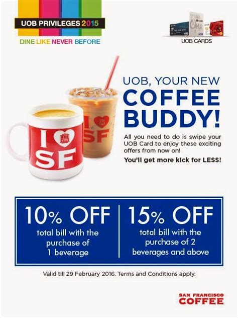 Though there are tonnes of cafes in penang serving coffee, you'll find most of it nestled in the historical clan temple boo san tong, old master coffee is considered a gem in the rough. UOB CARD PRIVILEGES 2015: SAN FRANCISCO COFFEE | Malaysian ...