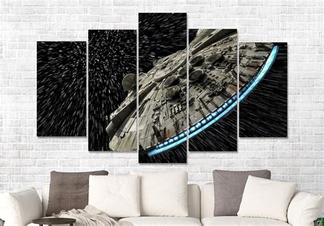 Star Wars Millennium Falcon Movie Canvas Print Multi Panel