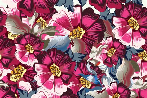 Two Color Floral Pattern Floral Pattern Design With Color Palette