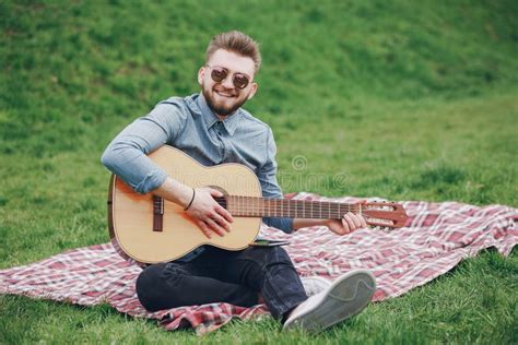 Boy With A Guitar Stock Photo Image Of Outside Guitar 130405668