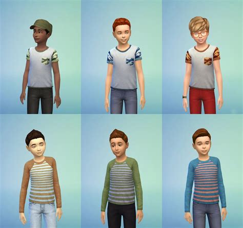 Maries Sims Non Default Children T Shirts For The Sims 4