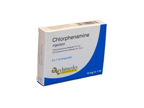 Chlorpheniramine Injection 10mg1ml Pack 5 Pom Baymed