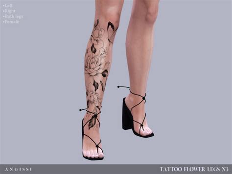 Flower Legs N3 Tattoo By Angissi At Tsr Sims 4 Updates