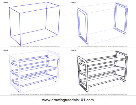 Sketch one out that your shoe can fit inside. How to Draw Shoe Rack printable step by step drawing sheet ...